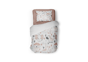 Eleganzzz Kinder Dekbedovertrek Micropercal Animal Crackers - white 140x200/220cm