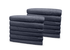 Eleganzzz Badstof Handdoek 100% Katoen 50x100cm - dark grey - Set van 12