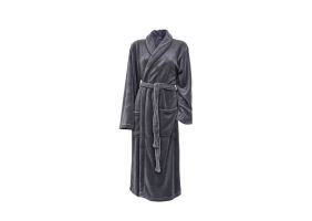 LINNICK Flanel Fleece Badjas - grijs