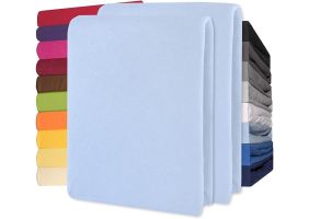 Lucina Hoeslaken Jersey Katoen Stretch 30cm Hoge Hoek Set van 2 - aqua 90x200cm - 100x200cm
