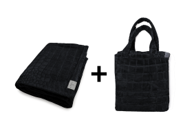 LINNICK Flanel Fleece Deken Crocodile - black 200x220cm
