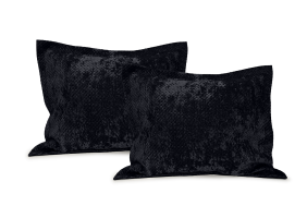 LINNICK Velvet Kussensloop - black 60x70cm - Set van 2