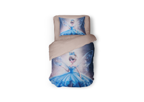 Eleganzzz Kinder Dekbedovertrek Micropercal Blue Fairy - blue 140x200/220cm