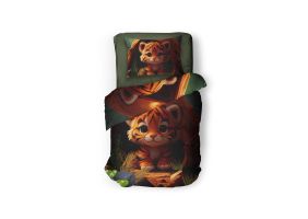 Eleganzzz Kinder Dekbedovertrek Micropercal Bobby - brown 140x200/220cm