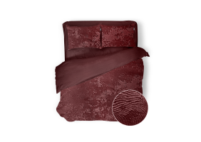 Eleganzzz Dekbedovertrek 3D Embossed Velvet Wave - bordeaux