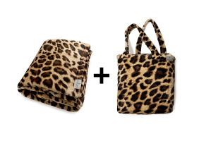LINNICK Flanel Fleece Deken Leopard - brown 200x220cm