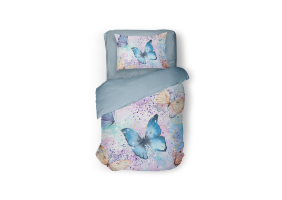 Eleganzzz Kinder Dekbedovertrek Micropercal Butterfly Bliss - multi 140x200/220cm