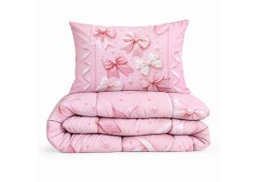 Eleganzzz Eazy Kinderdekbed Zonder Overtrek Inclusief Kussensloop Butterfly Tie - pink 140x200cm