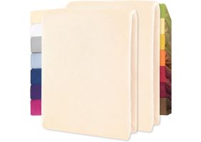 Lucina Hoeslaken Jersey Katoen Stretch 30cm Hoge Hoek Set van 2 - creme 90x200cm - 100x200cm