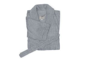 LINNICK Flanel Fleece Badjas Croco - zilver