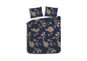 Heckett Lane Dekbedovertrek Flanel Daisy - navy blue 200x200/220cm