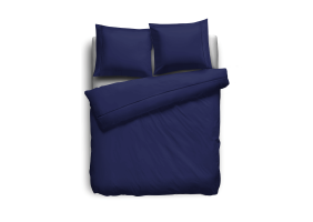 Eleganzzz Dekbedovertrek Uni Perkal Katoen Met Bies - donker blauw