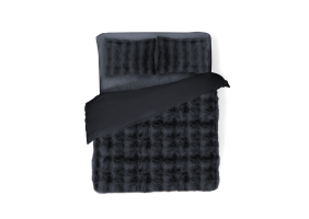 Eleganzzz Dekbedovertrek Bubble Pom Pom Rabbit Fur - dark grey