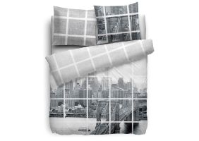 Heckett Lane Dekbedovertrek Katoen Satijn Refined Dale - grijs 260x200/220cm