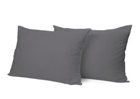 Eleganzzz Kussensloop Hotelsluiting flanel - antraciet 60x70cm