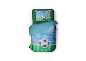 Eleganzzz Kinder Dekbedovertrek Micropercal Goal - green 140x200/220cm