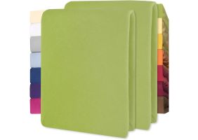 Lucina Hoeslaken Jersey Katoen Stretch 30cm Hoge Hoek Set van 2 - groen 90x200cm - 100x200cm