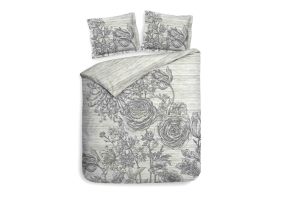 Heckett Lane Dekbedovertrek Katoen Satijn Dimont - lining grey 260x200/220cm