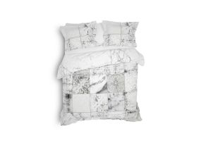 Heckett Lane Dekbedovertrek Katoen Satijn Simra - marble grey 200x200/220cm