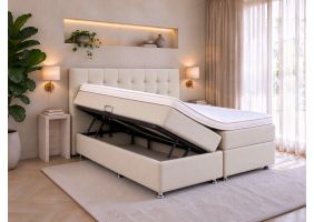 Boxspring Compleet Antwerpen met Opbergruimte - beige