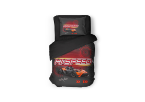 Eleganzzz Kinder Dekbedovertrek Micropercal Hi Speed - black 140x200/220cm