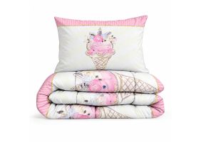 Eleganzzz Eazy Kinderdekbed Zonder Overtrek Inclusief Kussensloop Ice Baby - pink 140x200cm