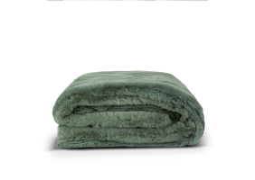 Lunetta Rabbit Fur Plaid Florence - green - 130x170cm
