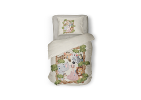 Eleganzzz Kinder Dekbedovertrek Micropercal Jungle Kingdom - multi 140x200/220cm