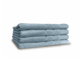 LINNICK Diamond Velours Badlaken 100% Katoen 70x140cm - denim - Set van 4