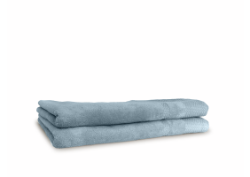 LINNICK Diamond Velours Badlaken 100% Katoen 70x140cm - denim - Set van 2