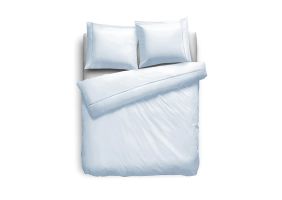 Eleganzzz Dekbedovertrek Uni Perkal Katoen Met Bies - licht blauw