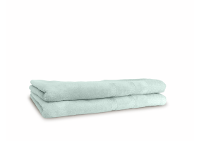 LINNICK Diamond Velours Badlaken 100% Katoen 70x140cm - soft green - Set van 2