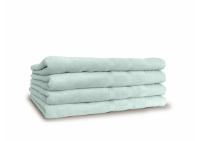 LINNICK Diamond Velours Badlaken 100% Katoen 70x140cm - soft green - Set van 4