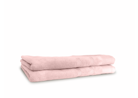 LINNICK Diamond Velours Badlaken 100% Katoen 70x140cm - light pink - Set van 2