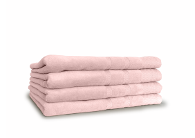 LINNICK Diamond Velours Badlaken 100% Katoen 70x140cm - light pink - Set van 4