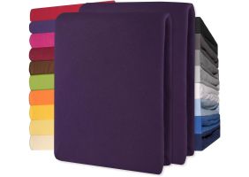 Lucina Hoeslaken Jersey Katoen Stretch 30cm Hoge Hoek Set van 2 - lila 90x200cm - 100x200cm