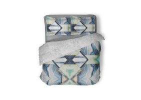 LINNICK Dekbedovertrek Katoen Marble Patch - blue