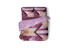 LINNICK Dekbedovertrek Katoen Marble Shape - pink