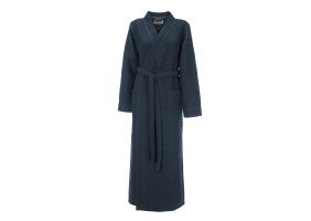 LINNICK Sauna Badjas Wafel Katoen Kuitlengte - ocean blue