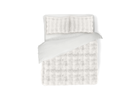 Eleganzzz Dekbedovertrek Bubble Pom Pom Rabbit Fur - off white
