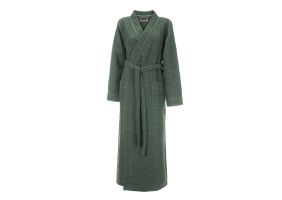 LINNICK Sauna Badjas Wafel Katoen Kuitlengte - olive green