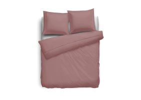 Eleganzzz Dekbedovertrek Uni Perkal Katoen Met Bies - rose