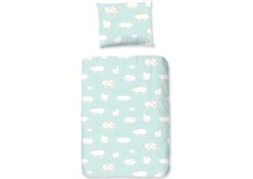 Good Morning Kinder Dekbedovertrek Katoen Petting Zoo - mint 140x200/220cm
