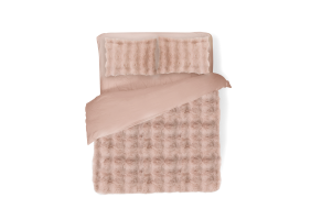 Eleganzzz Dekbedovertrek Bubble Pom Pom Rabbit Fur - pink