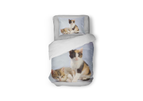 Eleganzzz Kinder Dekbedovertrek Micropercal Purrfect Dreams - multi 140x200/220cm