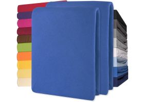 Lucina Hoeslaken Jersey Katoen Stretch 30cm Hoge Hoek Set van 2 - royal blauw 90x200cm - 100x200cm