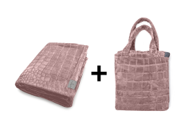 LINNICK Flanel Fleece Deken Crocodile - rose 200x220cm
