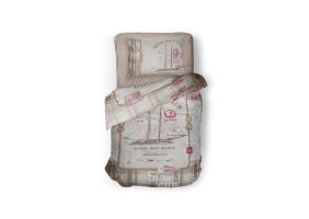 LINNICK Kinder Dekbedovertrek 100% katoen Royal Club - naturel 140x200cm