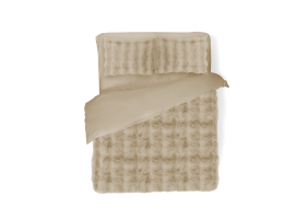 Eleganzzz Dekbedovertrek Bubble Pom Pom Rabbit Fur - sand