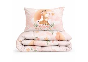 Eleganzzz Eazy Kinderdekbed Zonder Overtrek Inclusief Kussensloop Savanna Dream Girafffe - blush peach 140x200cm